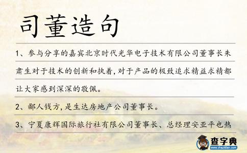 司董造句
