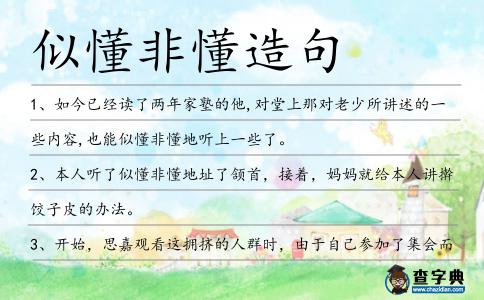 似懂非懂造句