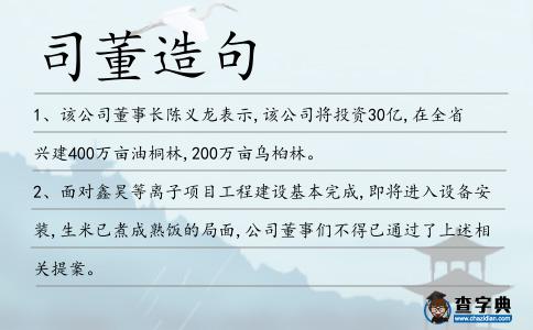司董造句
