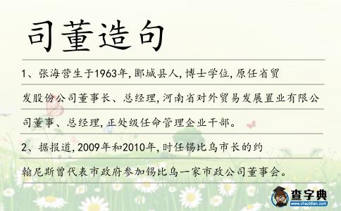 司董造句