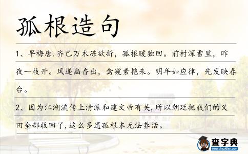 孤根造句