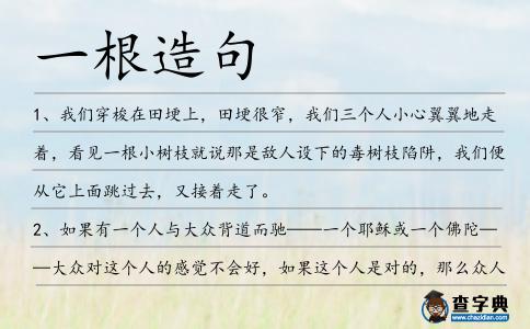 一根造句