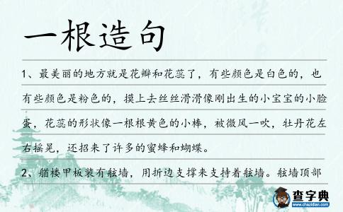 一根造句
