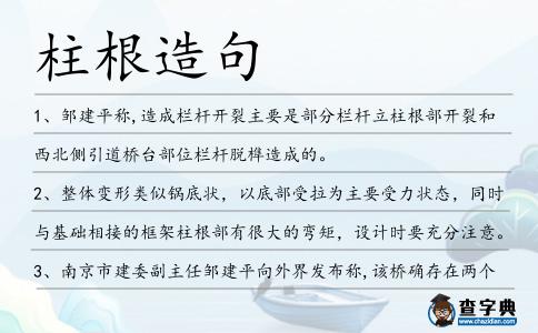 柱根造句