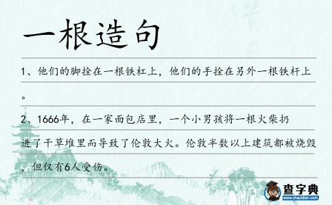 一根造句