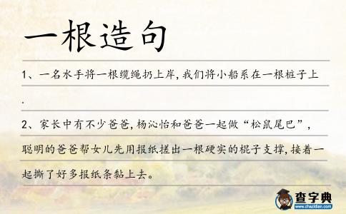一根造句