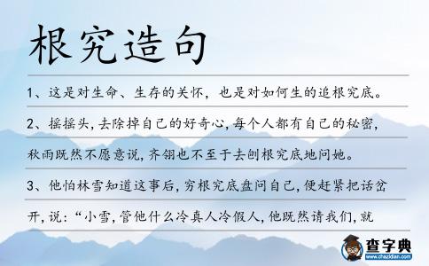 根究造句