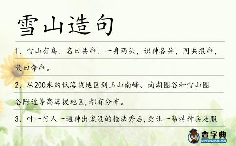 雪山造句