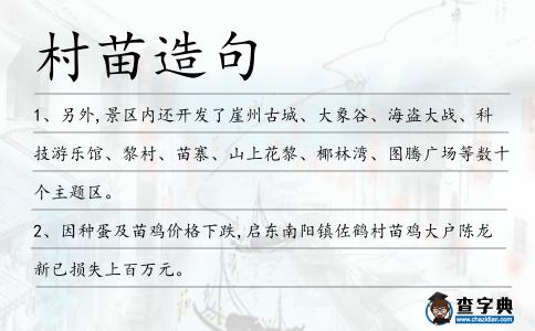 村苗造句