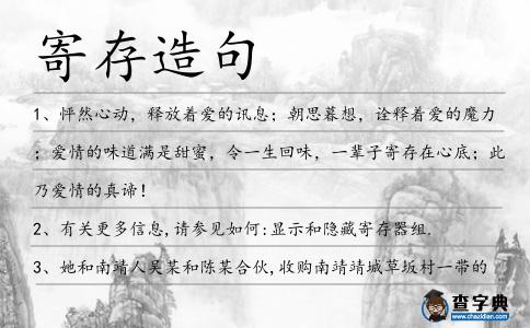 寄存造句
