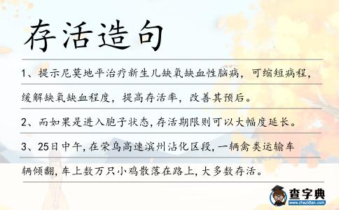 存活造句