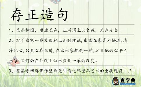 存正造句