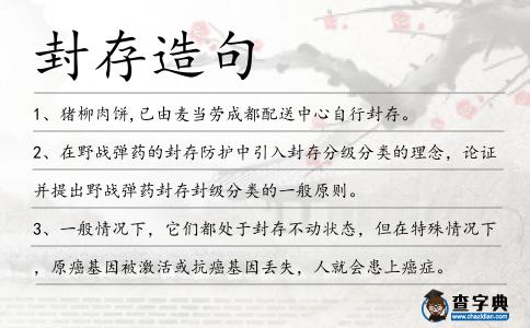 封存造句