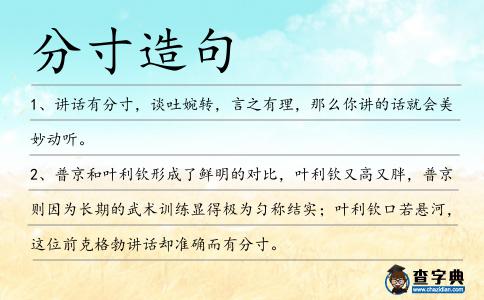 分寸造句