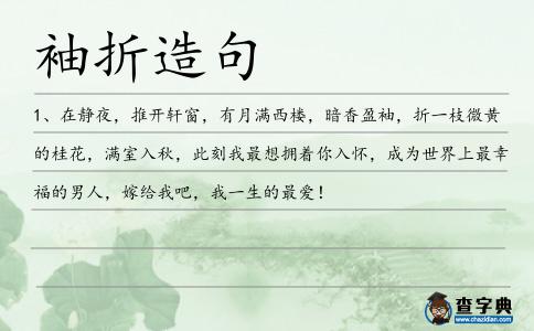 袖折造句