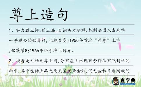 尊上造句
