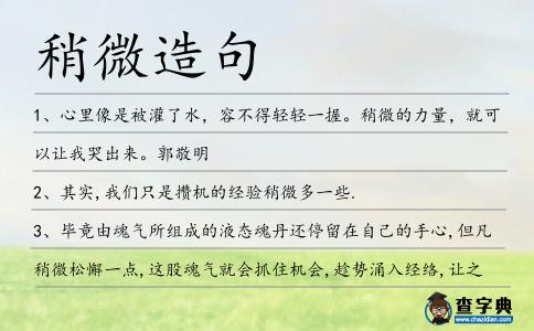 稍微造句