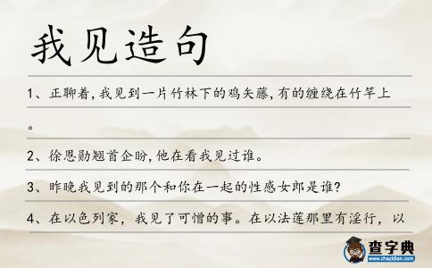 我見造句