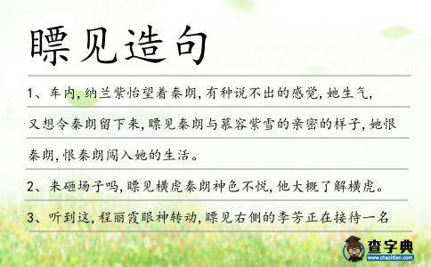 瞟見造句