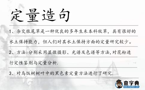 定量造句