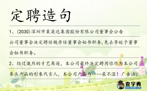 定聘造句