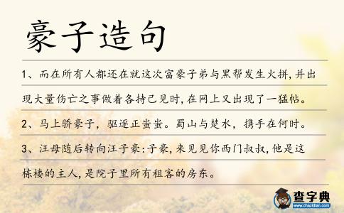 豪子造句