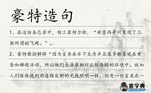 豪特造句
