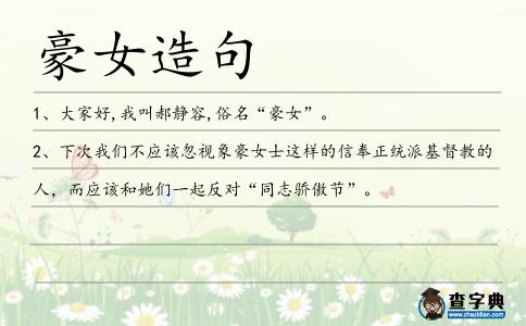 豪女造句