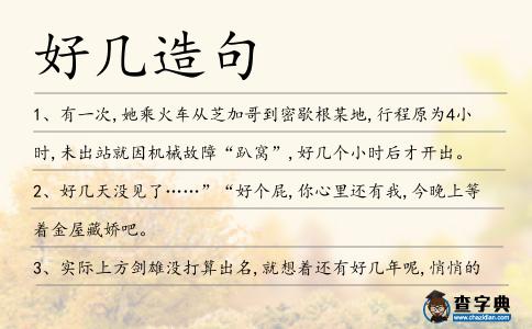 好幾造句