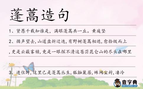 蓬蒿造句