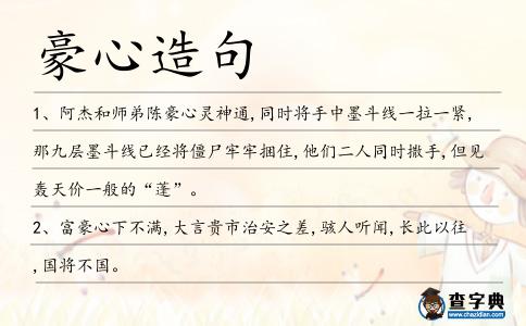 豪心造句