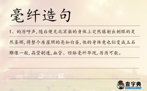 毫纖造句