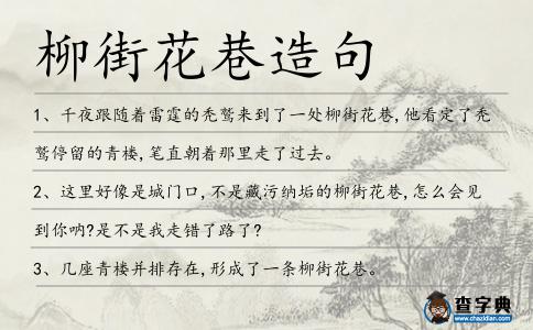 柳街花巷造句