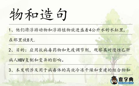 物和造句