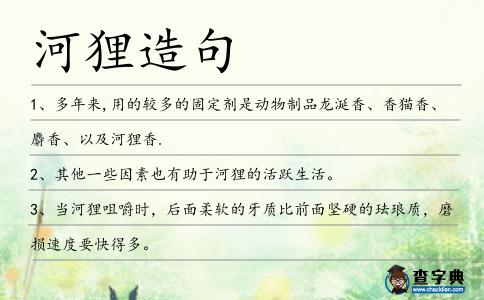 河貍造句
