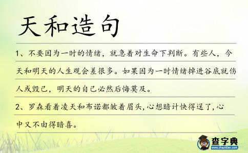 天和造句