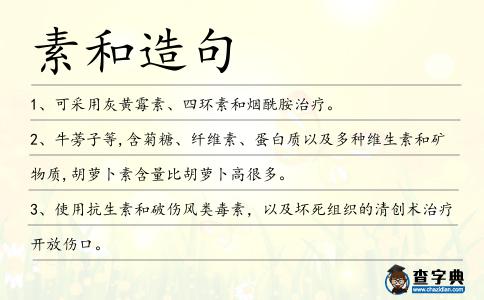 素和造句