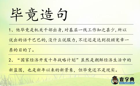 畢竟造句