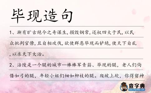 畢現(xiàn)造句