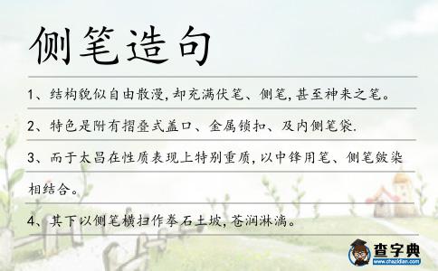 側(cè)筆造句