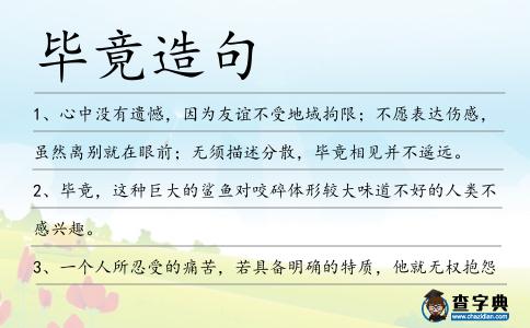 畢竟造句