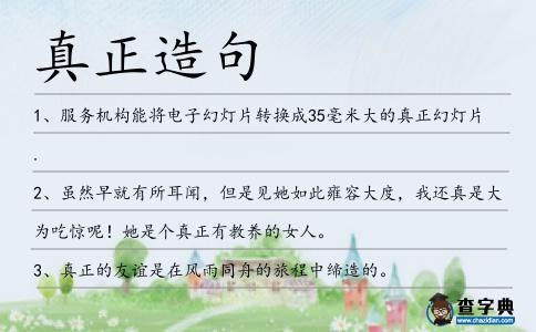 真正造句