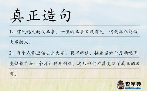 真正造句