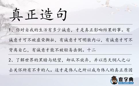 真正造句