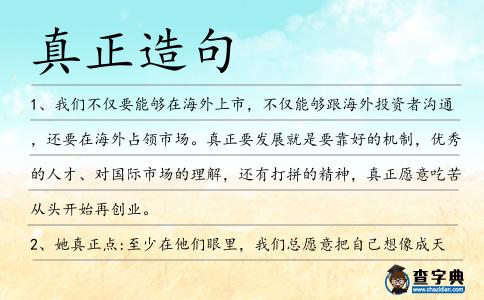 真正造句