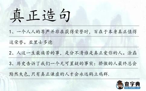 真正造句