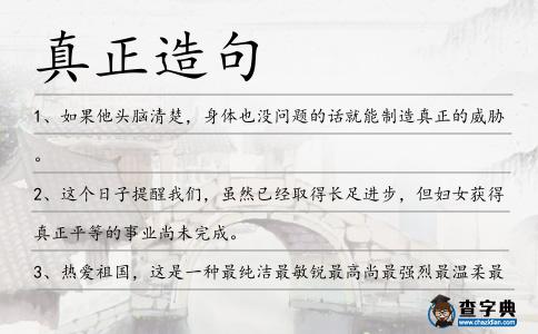 真正造句