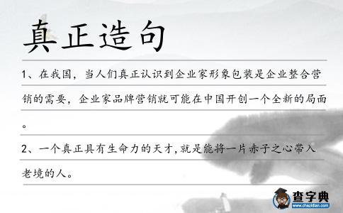 真正造句
