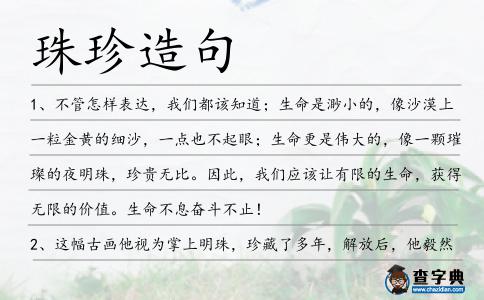 珠珍造句