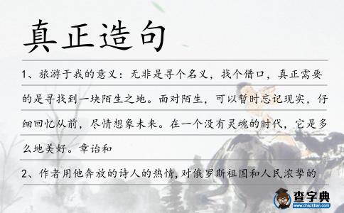 真正造句